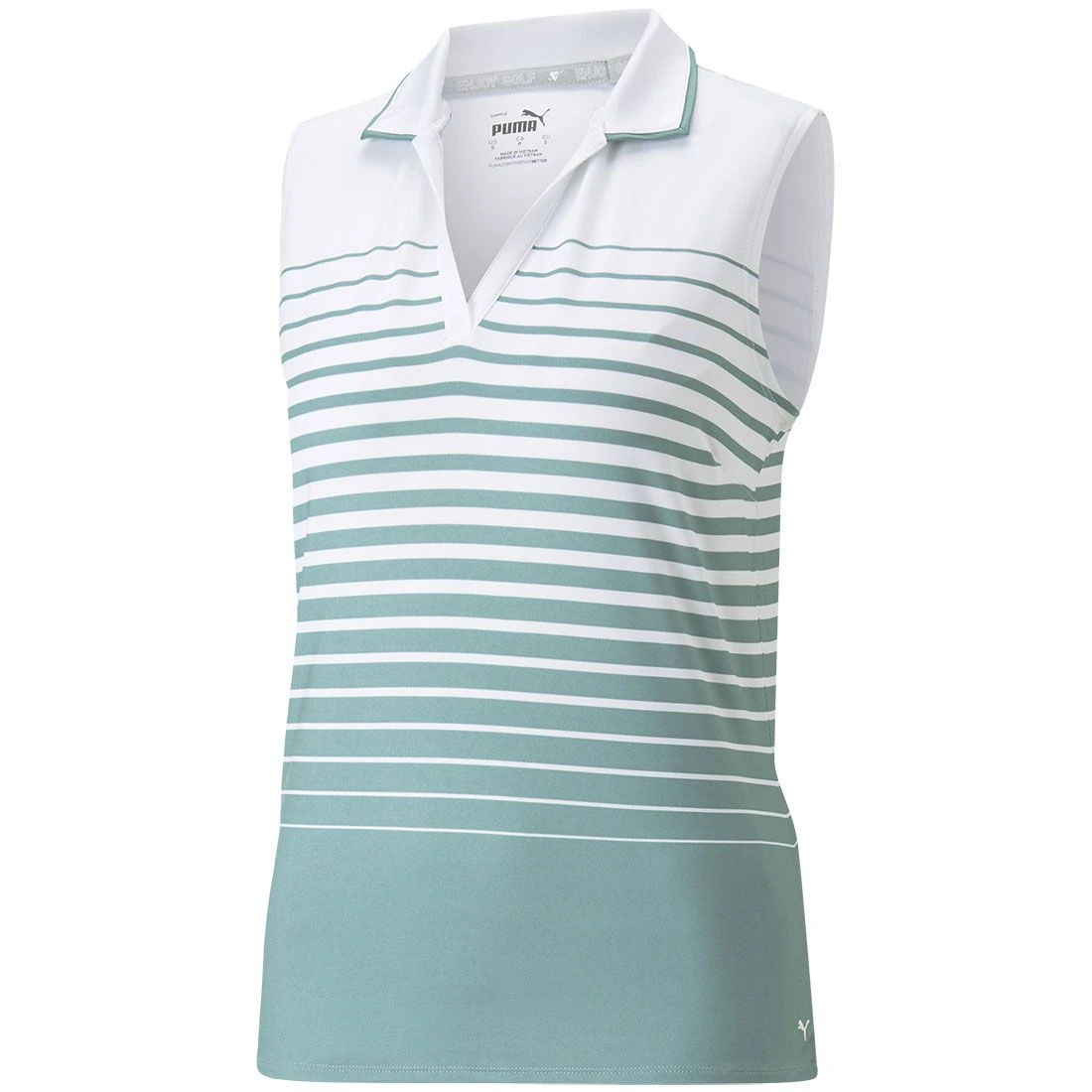 Puma Women's MATTR Stripe Sleeveless Polo - Image 3